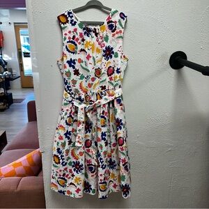 Mini Boden Tropical Retreat linen blend dress NWT